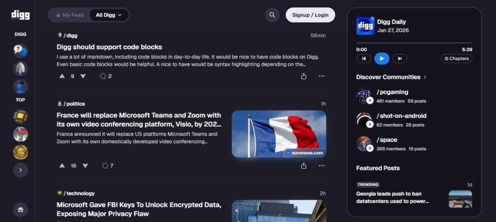 Best Content Aggregator Websites (Digg) - ColorWhistle