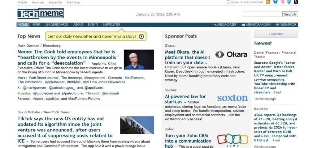 Best Content Aggregator Websites (Techmeme) - ColorWhistle