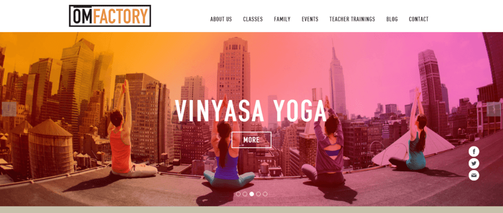 Yoga Website Design Ideas and Inspirations (OmFactory) - ColorWhistle