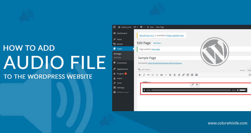 How to add audio file to the WordPress website