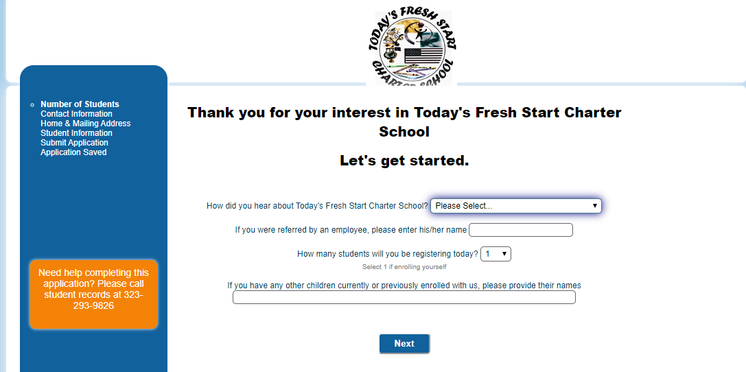 Charter school website online enrollment system