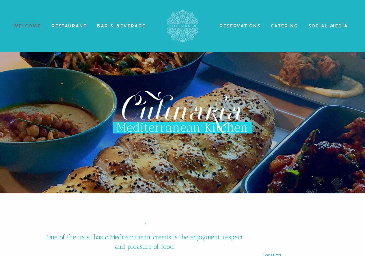 Culinaria Mediterranean Kitchen Restaurant Website