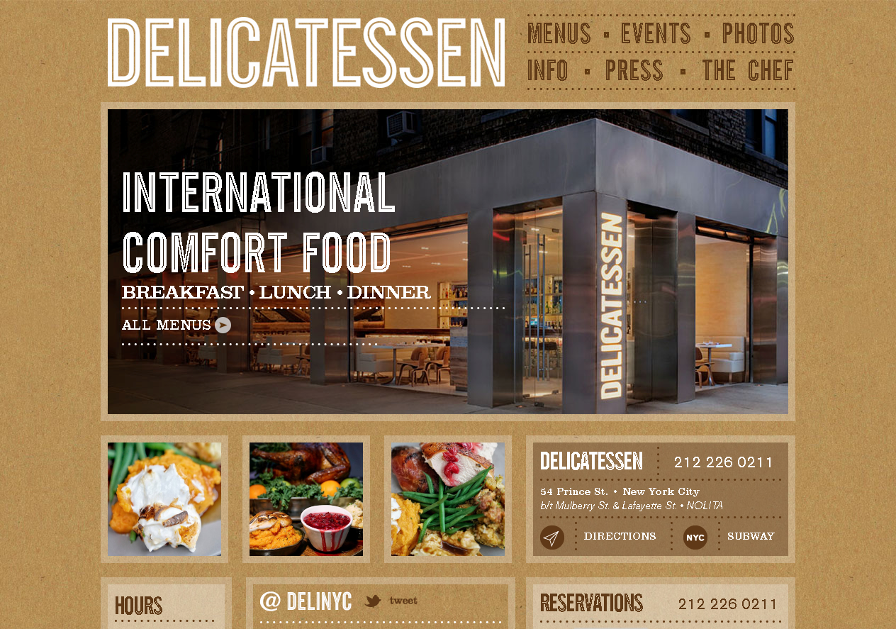 delicatessennyc restaurant website