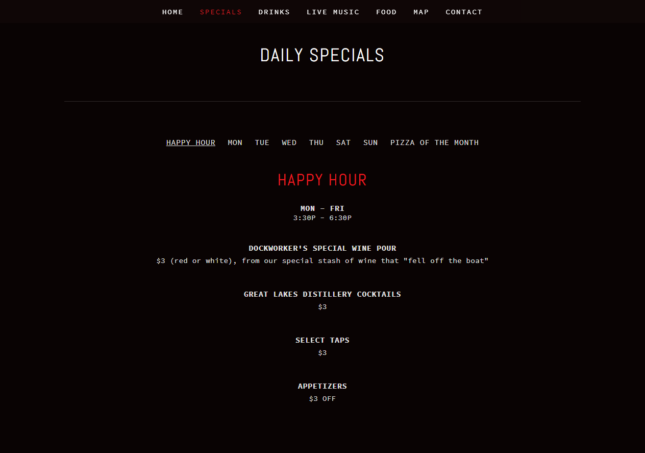 Transfer Pizzeria Cafe Restaurant Website