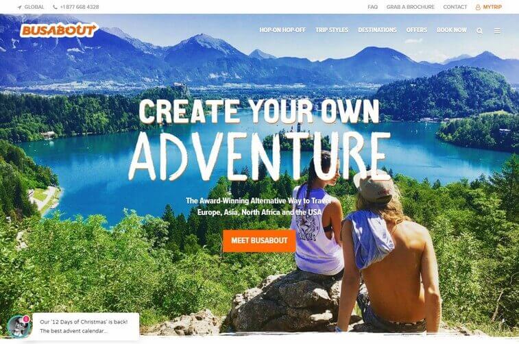 Travel website design and Tourism Website Design Ideas (Busabout) - ColorWhistle