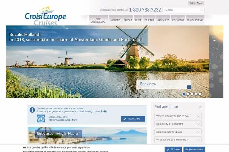 Travel website design  and Tourism Cruise Booking Website Design Ideas (Cruise Europe) - ColorWhistle