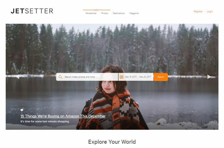 Travel website design  and Tourism Planning Web Design Inspirations (Jetsetter) - ColorWhistle