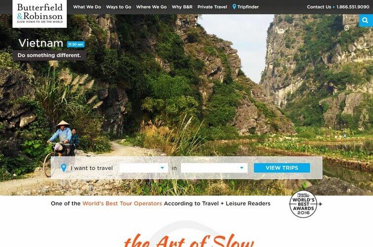Travel Website Design and Tourism Booking Website Design Ideas (Butterfield) - ColorWhistle