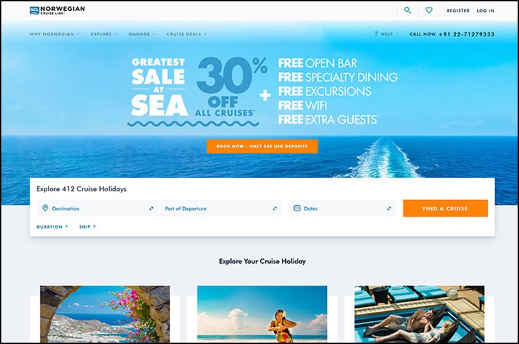 Norwegian best cruise website examples