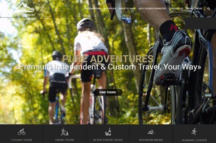Travel website design and Tourism Website Design Ideas (Pure Adventure) - ColorWhistle