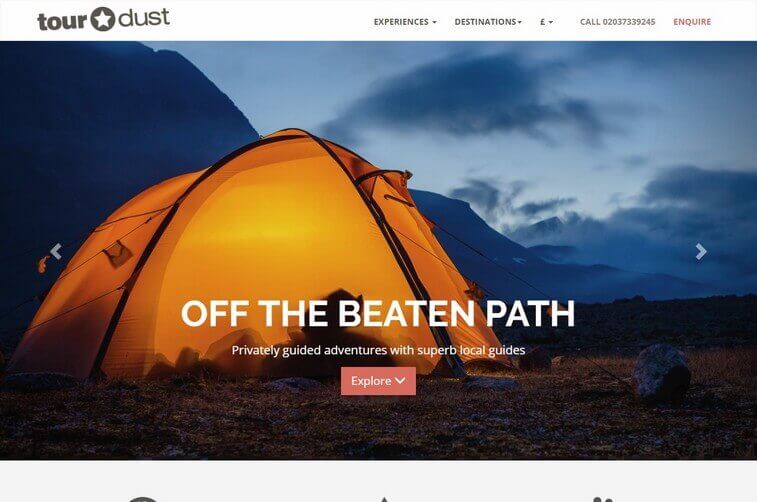 Travel website design and Tourism Website Design Ideas (Tour Dust) - ColorWhistle