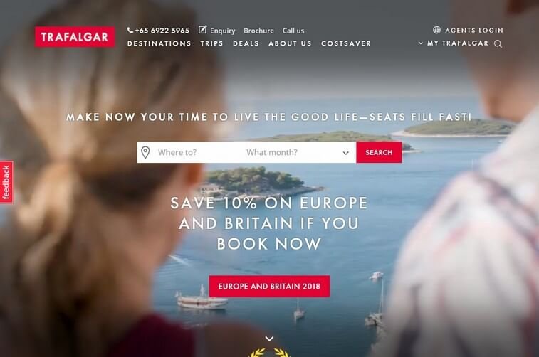 Trafalgar-top-travel-agency-website