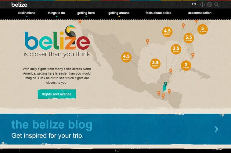 Travel website design  and Tourism Planning Website Design Inspirations (Belize) - ColorWhistle