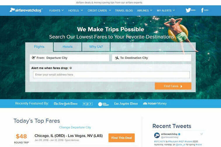 Travel Website Design and Tourism Booking Website Design Ideas (Airfare) - ColorWhistle