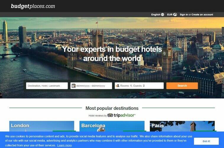 Travel Website Design and Tourism Booking Website Design Ideas (Budgetplaces) - ColorWhistle