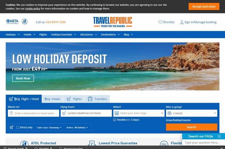 Travel Website Design and Tourism Booking Website Design Ideas (ABTA) - ColorWhistle