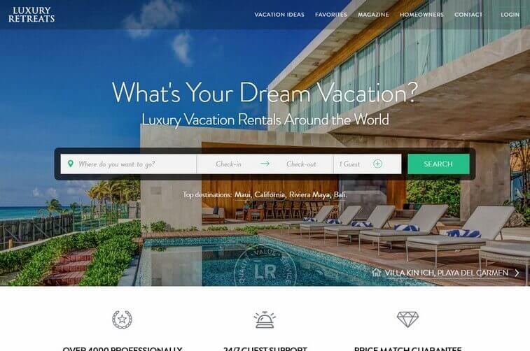 Travel website design  and Tourism Planning Web Design Inspirations (luxury Retreats) - ColorWhistle