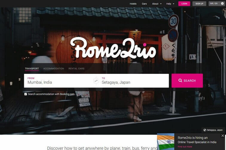 Travel website design and Tourism Booking Website Design Ideas (Rome2Rio) - ColorWhistle