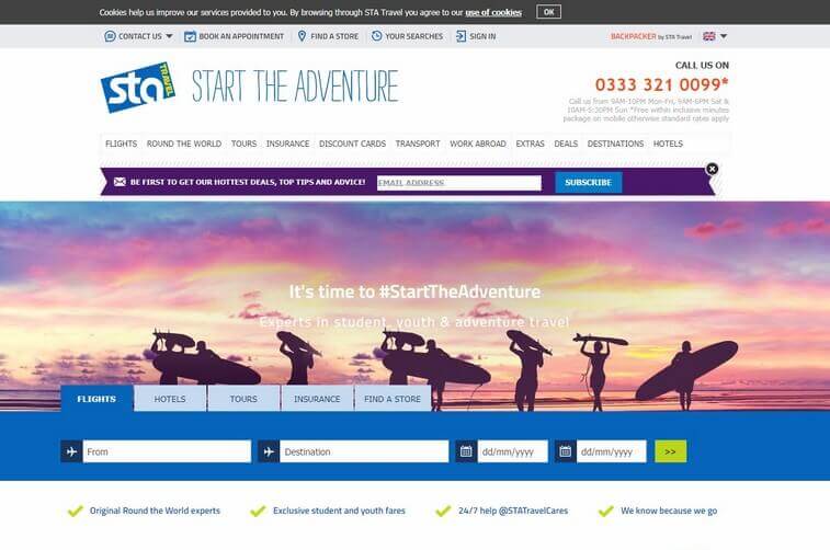 Travel Website Design and Tourism Booking Website Design Ideas (STA) - ColorWhistle
