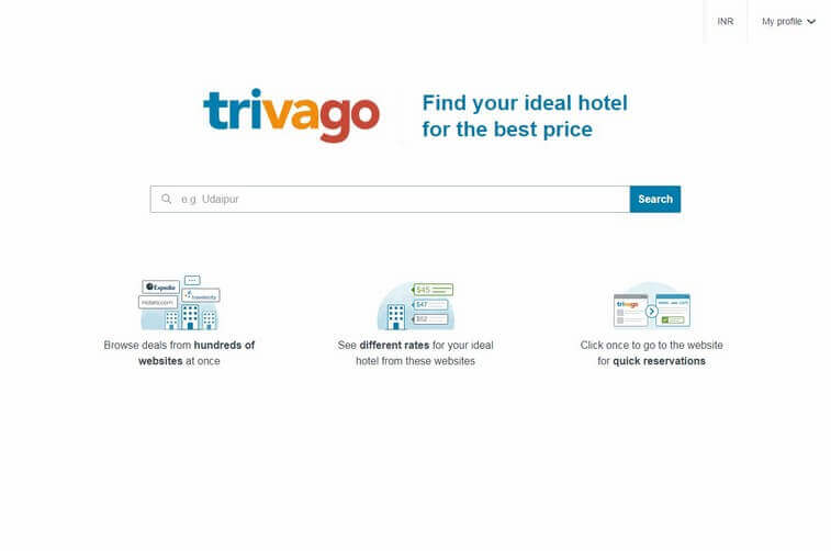 Travel Portal Development and Tourism Booking Website Design Ideas (Trivago) - ColorWhistle