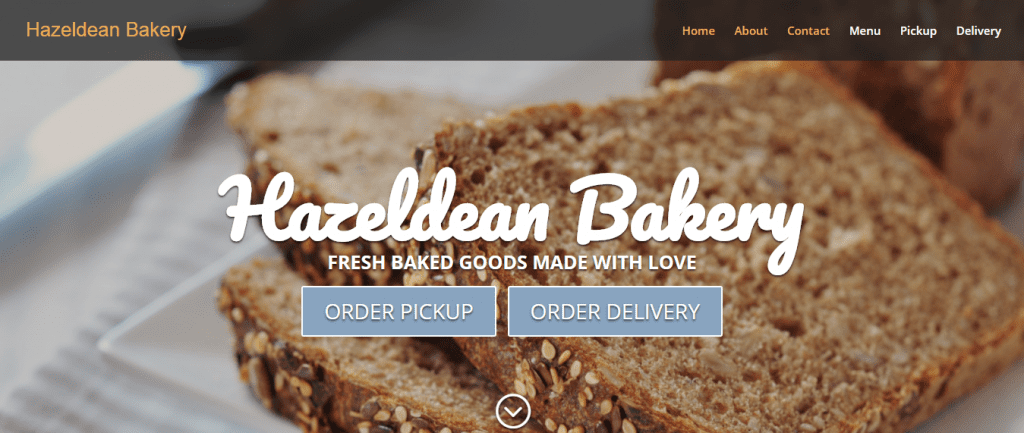 Hazeldean -bakery-website-design