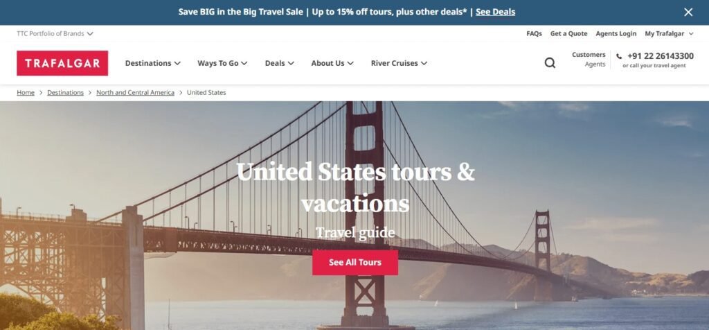 Top Travel Agencies in USA (Trafalgar Travels) - ColorWhistle