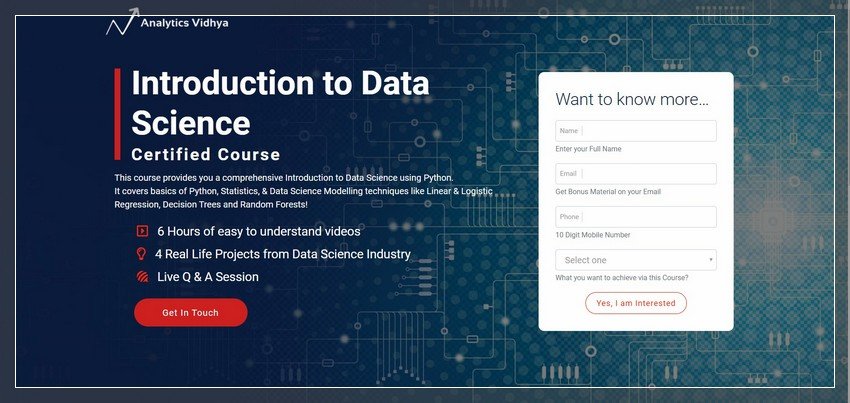 analyticsvidhya.com - online data science training website design ideas and inspirations