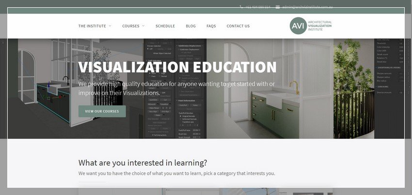 archvizinstitute.com.au-online 3d visualization training website design