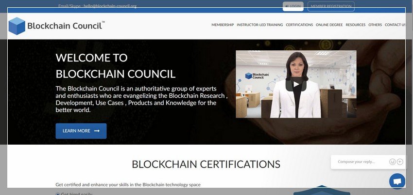 blockchain-council.org - online Block chain training website design ideas and inspirations
