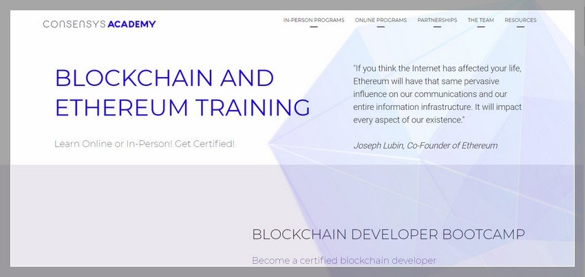 consensys.net - online Block chain training website design ideas and inspirations