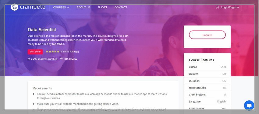crampete.com - online data science training website design ideas and inspirations