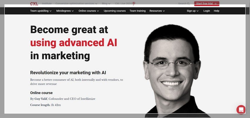 cxl.com - online Applied AI training website design ideas and inspirations