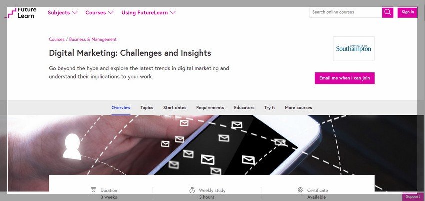futurelearn.com - online digital marketing training website design ideas and inspirations