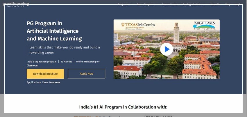 greatlearning.in - online Applied AI training website design ideas and inspirations
