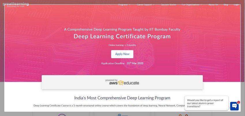 greatlearning.in - online Deep learning training website design ideas and inspirations