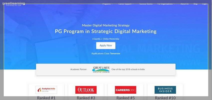 greatlearning.in - online digital marketing training website design ideas and inspirations