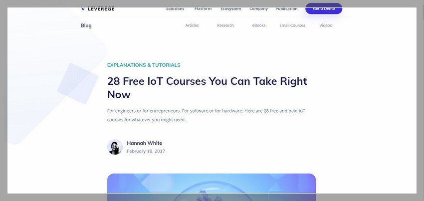 leverege.com - online IOT training website design ideas and inspirations
