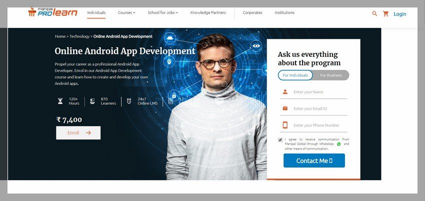 manipalprolearn.com - online Mobile app development training website design ideas and inspirations