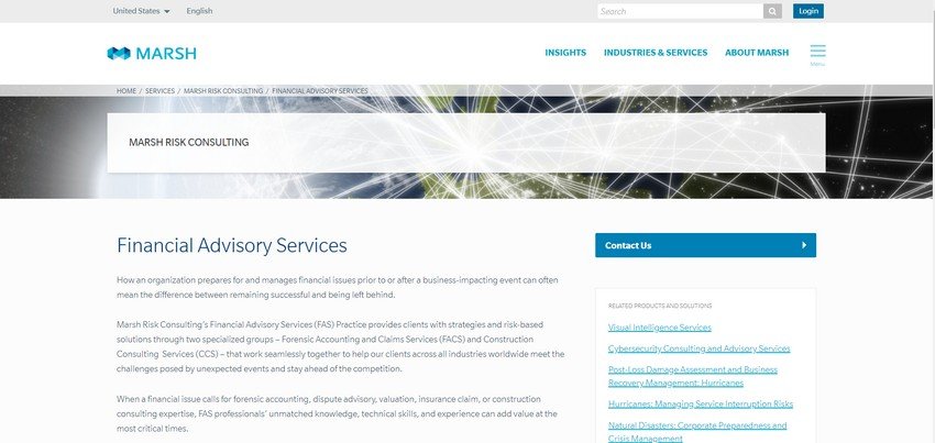 marsh.com - financial advisor website ideas and inspirations