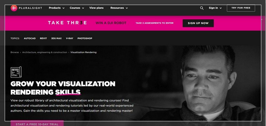 pluralsight.com-online 3d visualization training website design