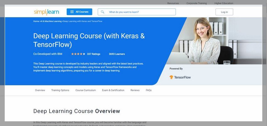 simplilearn.com - online Deep learning training website design ideas and inspirations