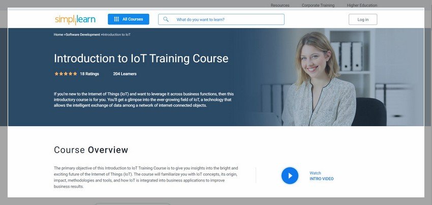 simplilearn.com - online IOT training website design ideas and inspirations