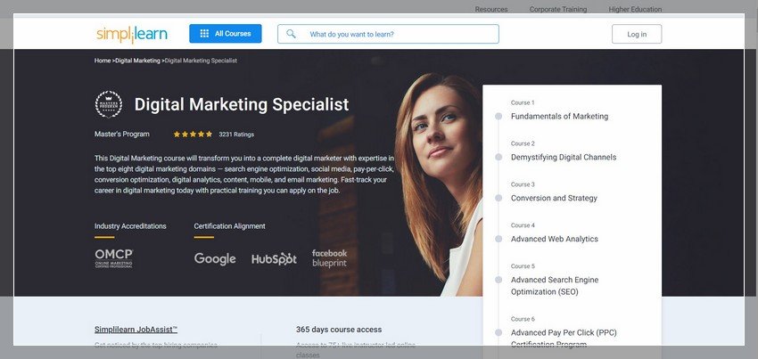 simplilearn.com - online digital marketing training website design ideas and inspirations