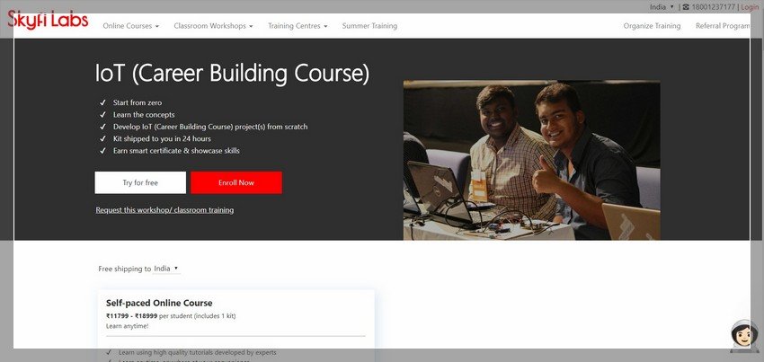 skyfilabs.com - online IOT training website design ideas and inspirations