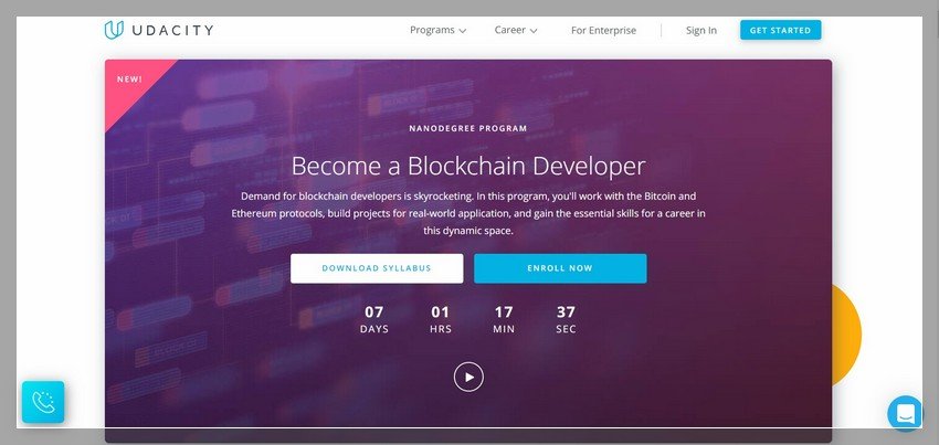 udacity.com - online Block chain training website design ideas and inspirations
