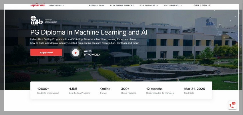 upgrad.com - online Applied AI training website design ideas and inspirations