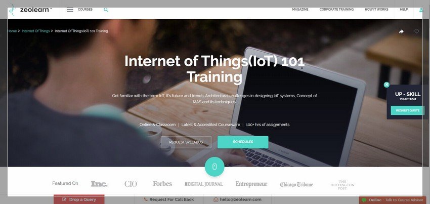 zeolearn.com - online IOT training website design ideas and inspirations