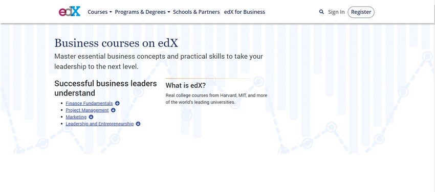 edx.org - online business management training website design ideas and inspirations