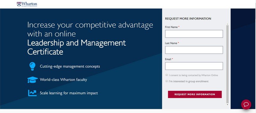 wharton - online business management training website design ideas and inspirations