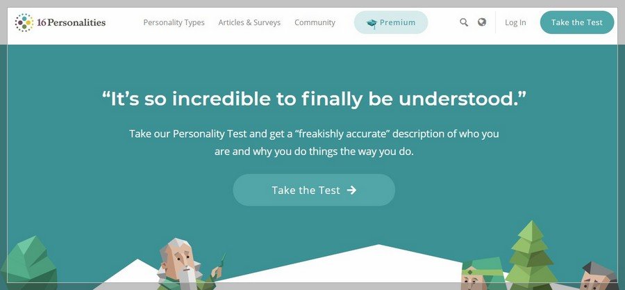 16Personalities Membership Website Inspiration